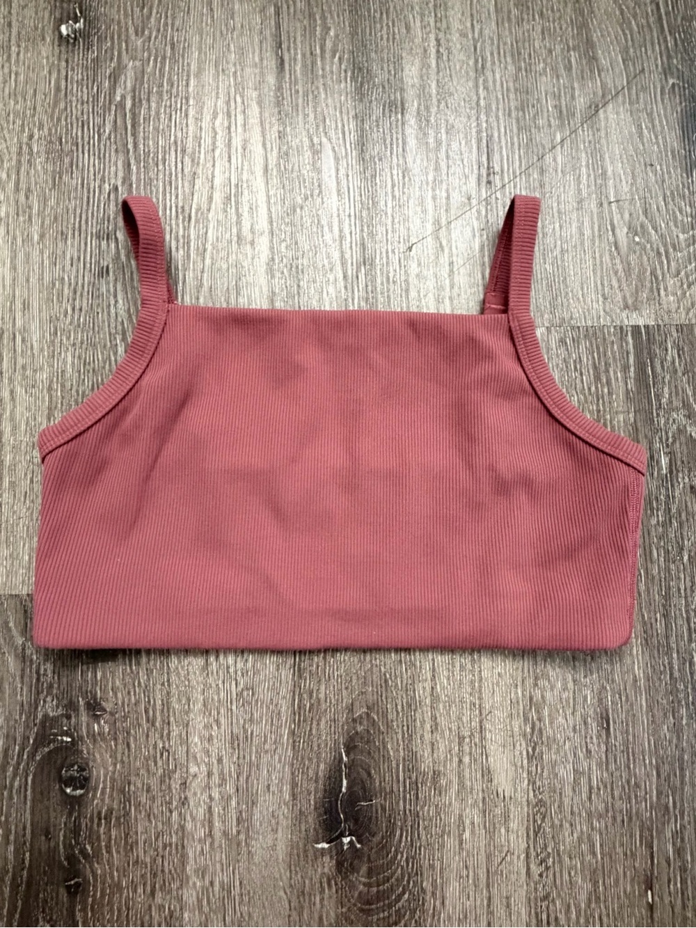 aerie Ribbed Crop Cami in Dusty Rose
